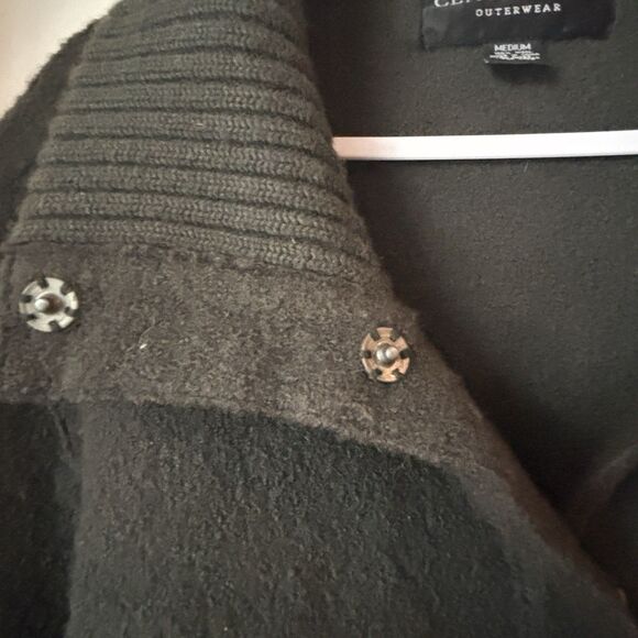 VTG Centigrade 100% Wool Sweater Coat Womens M Green Deep Pockets Snaps EUC - Picture 15 of 16